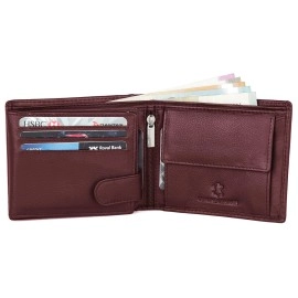 WildHorn Rfid Protected Leather Wallet For Men, Maroon