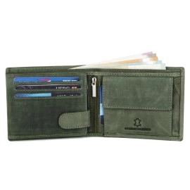 WildHorn Rfid Protected Leather Wallet For Men, Green Hunter