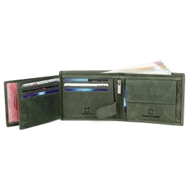 WildHorn Rfid Protected Leather Wallet For Men, Green Hunter