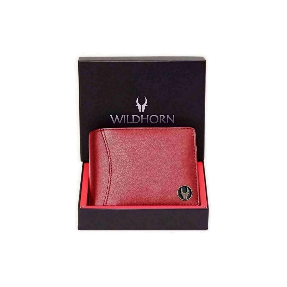 WildHorn Rfid Protected Leather Wallet For Men, Red
