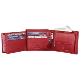 WildHorn Rfid Protected Leather Wallet For Men, Red