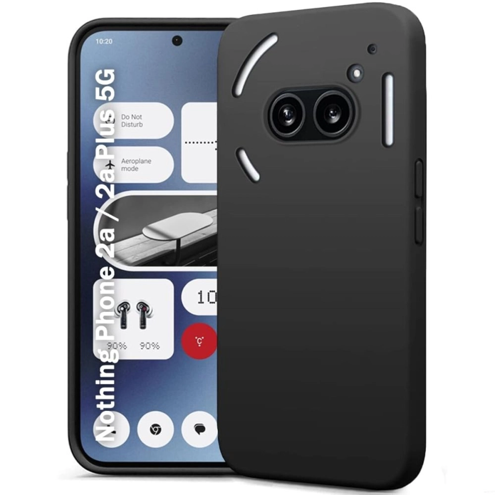 TheGiftKart Liquid Silicone Full Coverage Case for Nothing Phone 2a / 2a Plus 5G | Soft Micro-Fibre Lining Inside | Camera Protection Bump | Shockproof | Scratch & Mark Resistant | Black