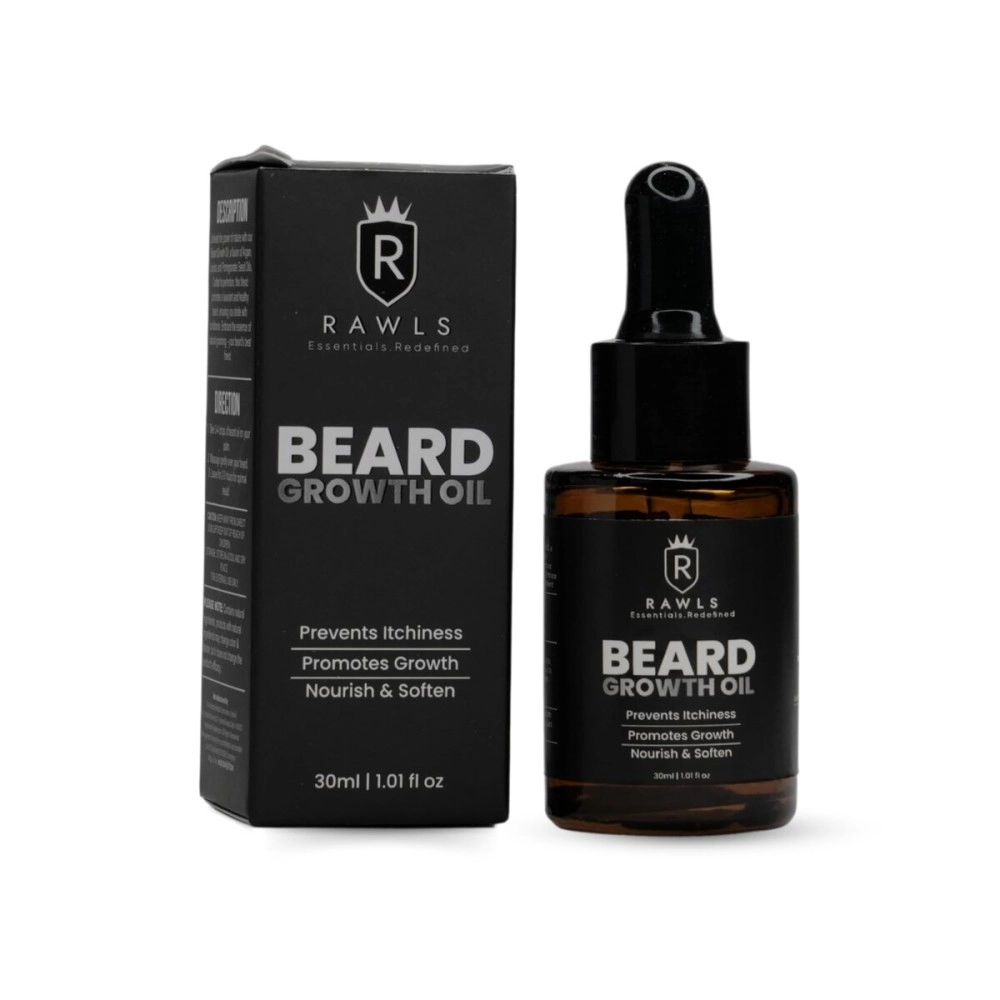 RAWLS Beard Oil for Men-30ml | Natural Beard Growth Oil for Men with Argan Oil & Rosemary Oil for muuchstac Fast Growth Conditioner and Softener - Strengthens Beards and Mustaches for Men