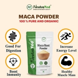 NeutraVed 100% Natural Maca Root Powder for Energy Boost Maca Root for Workout and Stamina -50g in Zipper Standup Pouch