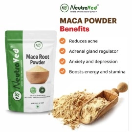NeutraVed 100% Natural Maca Root Powder for Energy Boost Maca Root for Workout and Stamina -50g in Zipper Standup Pouch