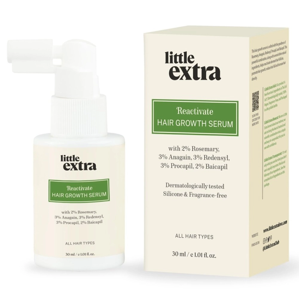 little extra Reactivate Hair Growth Serum With 2% Rosemary, Anagain, Redensyl, Procapil And Baicapil, 30Ml Bottle, For All Hair Types, 100 Grams