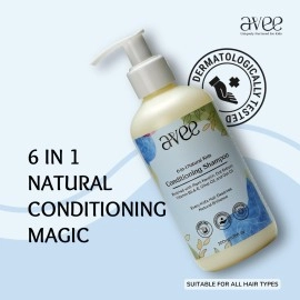 Avee Kids Shampoo | Silky & Shiny Hair, Easy Detangling | Reduces Itchy Scalp & Hair Fall | Plant Keratin, Oat Extract | Paraben & Sulfate-Free (Pack of 1)