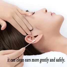 KBZONE Ear wax Cleaner Stick - Ear Swabs Pick Reusable Ear Cleaner Soft Silicone Ear Pick For Ear Wax Removal Tool, Ear Pick For Ear Cleaning, Ear Buds Catcher For Older Adult Kid (24Pcs)