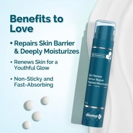 The Derma Co. x Dr.V Skin Renew Barrier Repair Peptide Moisturizer-Peptide & Vitamin C-50ml|Repairs Skin Barrier & Deeply Moisturizes|Aids Skin Regeneration|Moisturizes & Strengthens Skin Barrier