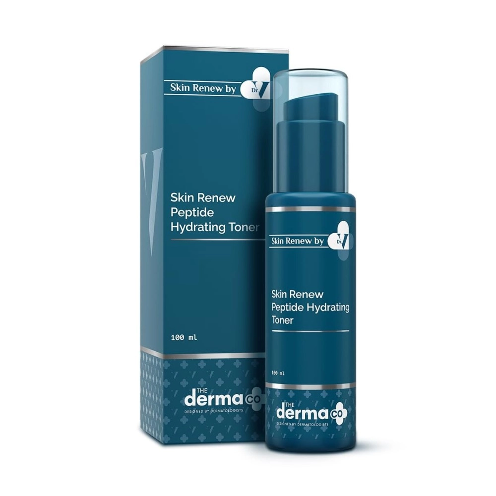 The Derma Co X Dr.V Skin Renew Peptide Hydrating Toner With Peptide & Hyaluronic Acid-100 Ml, 1% Salicylic Acid, Unclogs Pores, With Salicylic Acid, Hydrating Toner, Alcohol-Free Toner