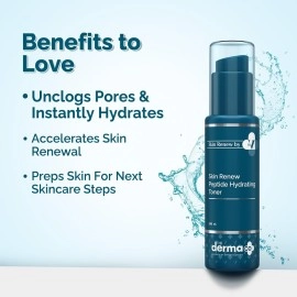 The Derma Co X Dr.V Skin Renew Peptide Hydrating Toner With Peptide & Hyaluronic Acid-100 Ml, 1% Salicylic Acid, Unclogs Pores, With Salicylic Acid, Hydrating Toner, Alcohol-Free Toner