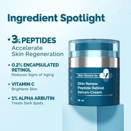 The Derma Co. x Dr.V Skin Renew Peptide Retinol Serum-Cream with Peptide & Retinol-30ml | 1% vv | Boosts Collagen|Brightens, Renews Skin to Give a Youthful Glow|Reduces Blemishes & Dark Spots