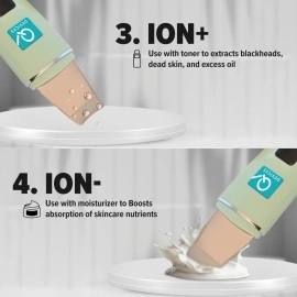 Q DEVICES Ultrasonic Facial Skin Scrubber, 4 Modes, Blackhead Remover, Facial Pores Cleaner, Stainless Steel Spatula, Extractor Tip, Silicone Covers, Rechargeable