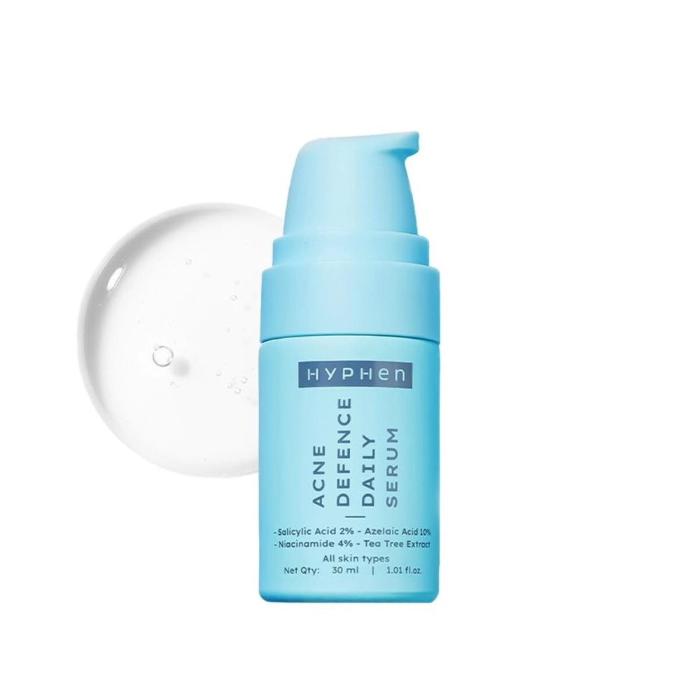 Hyphen Acne Defence Daily Serum For Acne Prone Skin with Salicylic acid 2%, Azelaic Acid 10%, Niacinamide 4% | Treats Active Acne, Controls Oil | AntiAcne Serum for Men & Women- 30 ml