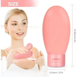 DOCAT Travel Bottles for Toiletries, Pack of 3 Portable Silicone Travel Container Set for Cream, Shampoo, Hand Wash, Lotion Storage, Leakproof Mini Travel Essentials for Women Travel Accessories- 60ml