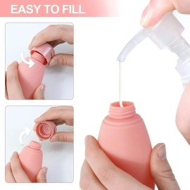 DOCAT Travel Bottles for Toiletries, Pack of 3 Portable Silicone Travel Container Set for Cream, Shampoo, Hand Wash, Lotion Storage, Leakproof Mini Travel Essentials for Women Travel Accessories- 60ml