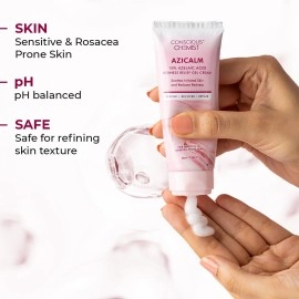 Conscious Chemist 10% Azelaic Acid Cream | 50g | Face Cream, Redness Relief, Soothe Irritation & Inflammation, Acne Treatment, For Sensitive To Rosacea, Prone Skin & All Skin Types - Azicalm
