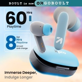 Boult Audio Newly Launched Z20 Pro, Truly Wireless Bluetooth Ear Buds with 60 Hours Playtime, 4 Mics Clear Calling, 45ms Low Latency, Rich Bass Drivers, TWS Earbuds Bluetooth Wireless (Powder Blue)