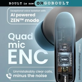 Boult Audio Newly Launched Z20 Pro, Truly Wireless Bluetooth Ear Buds with 60 Hours Playtime, 4 Mics Clear Calling, 45ms Low Latency, Rich Bass Drivers, TWS Earbuds Bluetooth Wireless (Powder Blue)