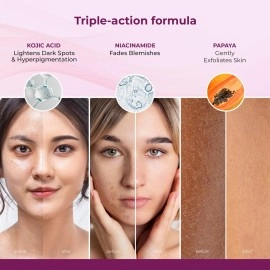 Kozicare Skin Whitening Soap | 3 Papaya Soaps & 1 Papaya Body Lotion for Summer | Soaps for Bath | Kojic Acid Soap | Shop Bath Soap & Body Lotion for Women | Moisturizer for Body