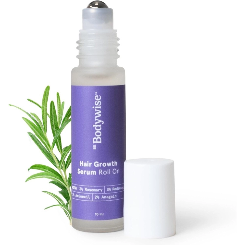 Be Bodywise 3% Rosemary Hair Growth Serum (Roll On) 10ml | 3% Redensyl, 2% Aminexil & 2% Anagain | Thicker & Stronger Hair Growth |For All Hair Types
