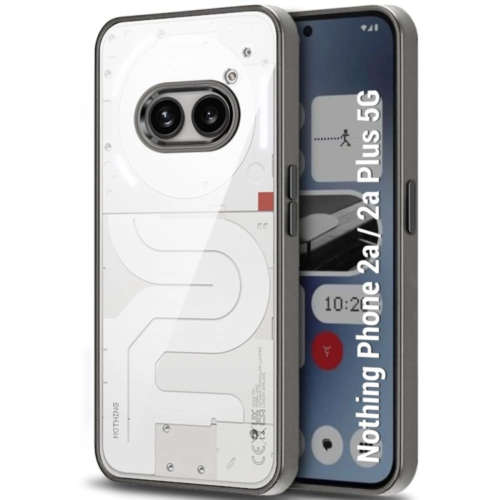 TheGiftKart Shockproof Hybrid Metallic Camera Ring Nothing Phone 2a / 2a Plus 5G Back Cover Case | Screen & Camera Protection | Crystal Clear Hard Back | Transparent Case for Phone 2a (PC & TPU, Grey)