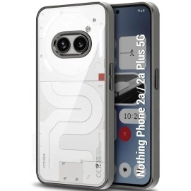 TheGiftKart Shockproof Hybrid Metallic Camera Ring Nothing Phone 2a / 2a Plus 5G Back Cover Case | Screen & Camera Protection | Crystal Clear Hard Back | Transparent Case for Phone 2a (PC & TPU, Grey)