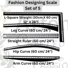 Artonezt Tailoring Stitching Black Fashion Designing Scale Kit Pattern Making Ruler Kit Sewing Ruler Set, French Curve, Tailor Ruler, Sewing Measuring Kit Set of 15