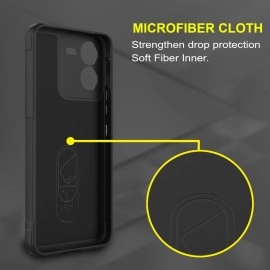 Zapcase Back Case Cover for iQOO Z9 5G | Compatible for iQOO Z9 5G Back Case Cover | Matte Case | Liquid Silicon Magic Case for iQOO Z9 5G with Camera Protection |Black