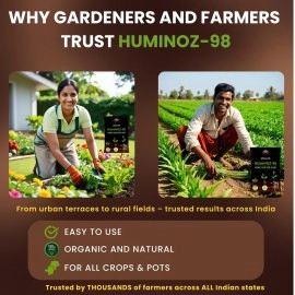 Utkarsh Huminoz-98 Humic Acid (98%) for Plants | Fertilizer for Potted Plants, Home Garden, Growth Enhancer, Soil Conditioner, Improves Root System | (Set of 1; 250 gm)