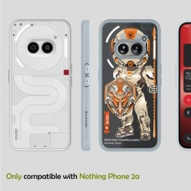 KAPAVER Impulse Series Desginer Back Cover Case for Nothing Phone 2a 5G (Astro Warrior Gray)