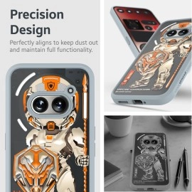 KAPAVER Impulse Series Desginer Back Cover Case for Nothing Phone 2a 5G (Astro Warrior Gray)