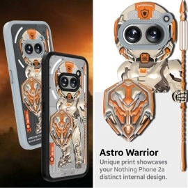 KAPAVER Impulse Series Desginer Back Cover Case for Nothing Phone 2a 5G (Astro Warrior Gray)