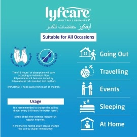Lyfcare Adult Diapers XXL Size - 10 Units | Unisex Diapers Pants Style | Waist (114-155 cm) | Wetness Indicator, Super Absorb, 360 Protection & 0% Leakage | For Men & Women