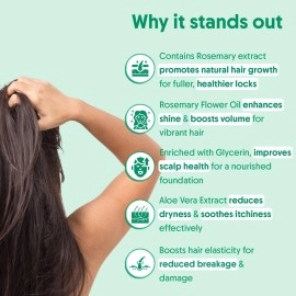 Aravi Organic Rosemary Water Spray For Hair Growth - Reducing Hair Fall, Strengthens & Breakage - Promotes Healthy Follicles and Thicker Hair - For Men & Women - Fragrance-Free -100 ml