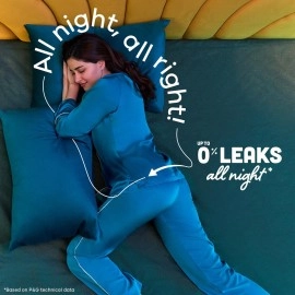 Whisper Bindazzz Nights 30 XXL+ Sanitary Pads, Upto 0% Leaks All Night Long, For Very Heavy Flow, Nearly 60% Longer with Wider Back, Active odor lock so you feel fresh, Disposable Wrapper