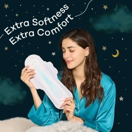 Whisper Bindazzz Nights 30 XXL+ Sanitary Pads, Upto 0% Leaks All Night Long, For Very Heavy Flow, Nearly 60% Longer with Wider Back, Active odor lock so you feel fresh, Disposable Wrapper