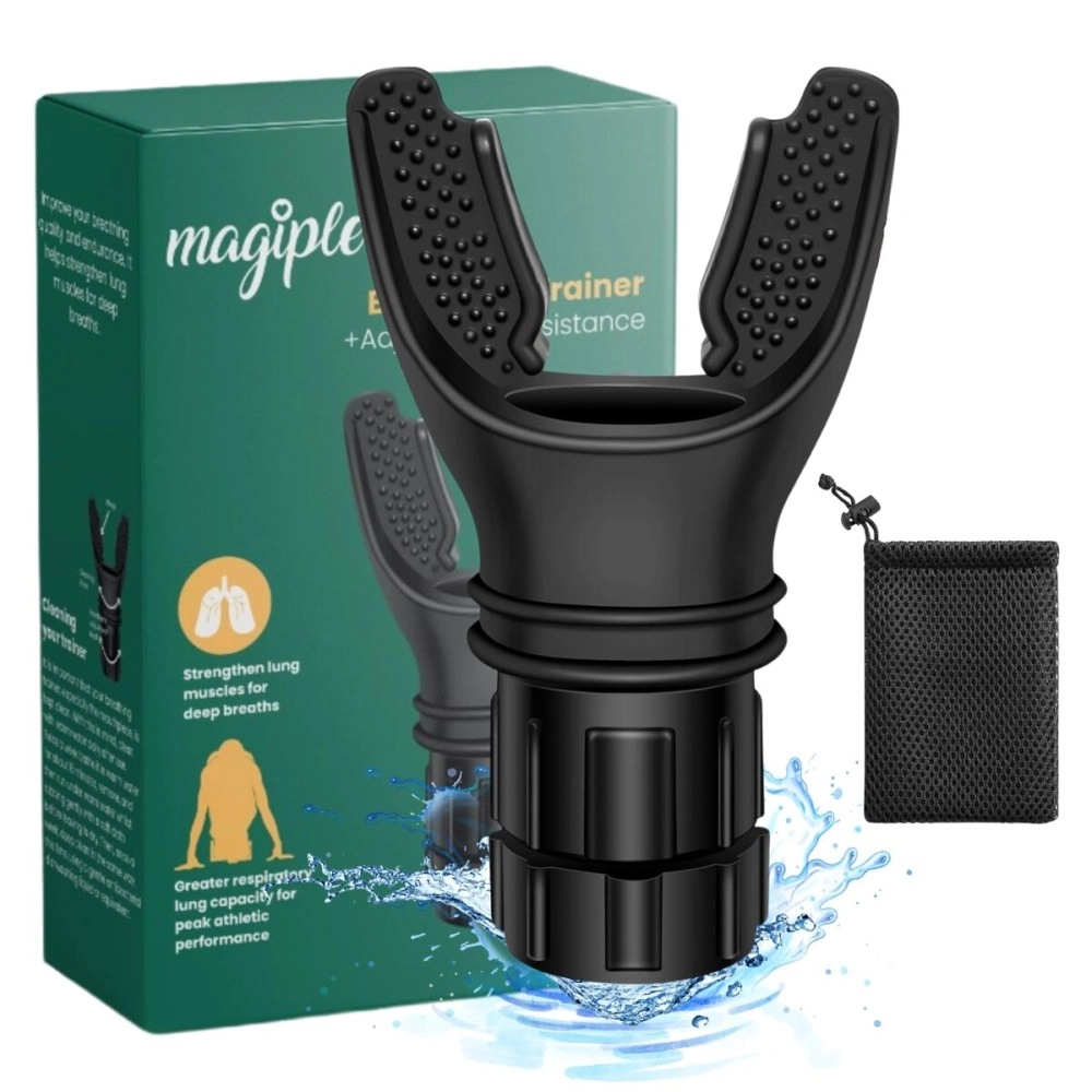 Magiple Breathing Trainer, Lung Capacity Exercise Device and Lung Exerciser for Respiratory Muscle Exercise and Increased Sports Breathing Fitness| Lungs Exercise Equipment | Men and Women | Black