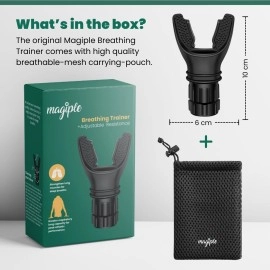 Magiple Breathing Trainer, Lung Capacity Exercise Device and Lung Exerciser for Respiratory Muscle Exercise and Increased Sports Breathing Fitness| Lungs Exercise Equipment | Men and Women | Black