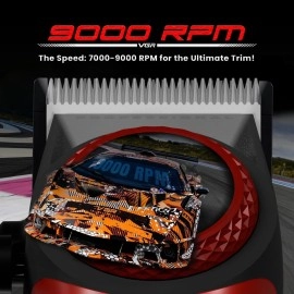 VGR V-001 Professional Salon Quality Hair Clipper |  RPM High-Power DC Motor,  Min Runtime, DLC Diamond-Coated Blade, LED Display & Light | Taper Lever & 15 Length Settings, Red