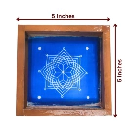 Anciently Hrudaya Kamala Kolam Rangoli Stencil Wooden, Rangoli Sacha Wooden, 1 Piece (5x5 Inches)