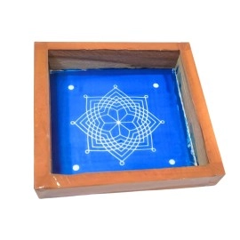 Anciently Hrudaya Kamala Kolam Rangoli Stencil Wooden, Rangoli Sacha Wooden, 1 Piece (5x5 Inches)