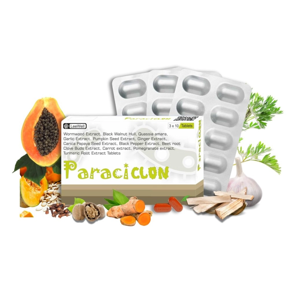 Paraciclon Ayurvedic Body Detox, Cleanse, Purification, Detoxification Support | Helps Reduce Heavy Metals, Infections, Residues, Flush Toxins & Harmful Microbes | Black walnut hull, Wormwood, Quassia