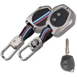 SHOPOFLUX Metal Key Cover Compitable For Suzuki Swift | Ertiga | Wagonr | Celerio | Swift Dzire | Alto | Fronx | Breza | S Presso | Ignis 2 Button Remote Key