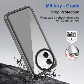 Zapcase Back Case Cover for Vivo V30e 5G | Compatible for Vivo V30e 5G Back Case Cover | Case Cover for Vivo V30e 5G with Camera Protection | (TPU + PC | Translucent Black)