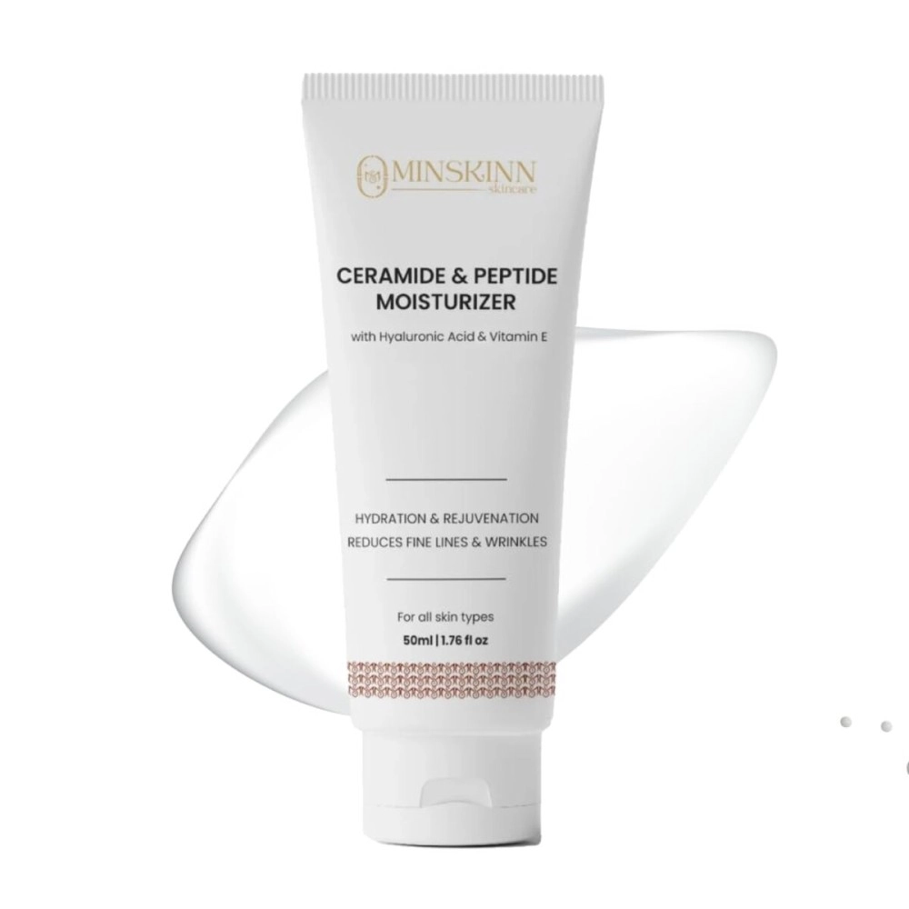 MINSKINN SKINCARE Ceramide Peptide Moisturizer - 50Ml | Restores Skin Moisture Barrier | Reduces Fine Lines And Wrinkles | Useful For Dry Skin, Oily Skin, Sensitive Skin