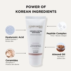 MINSKINN SKINCARE Ceramide Peptide Moisturizer - 50Ml | Restores Skin Moisture Barrier | Reduces Fine Lines And Wrinkles | Useful For Dry Skin, Oily Skin, Sensitive Skin