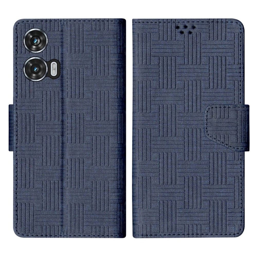 SBMS Motorola Moto Edge 50 Fusion 5G Flip Cover Case Back Cover Case with Magnatic Closure | Inbuilt Stand | Card & Money Pocket (Mat Blue)