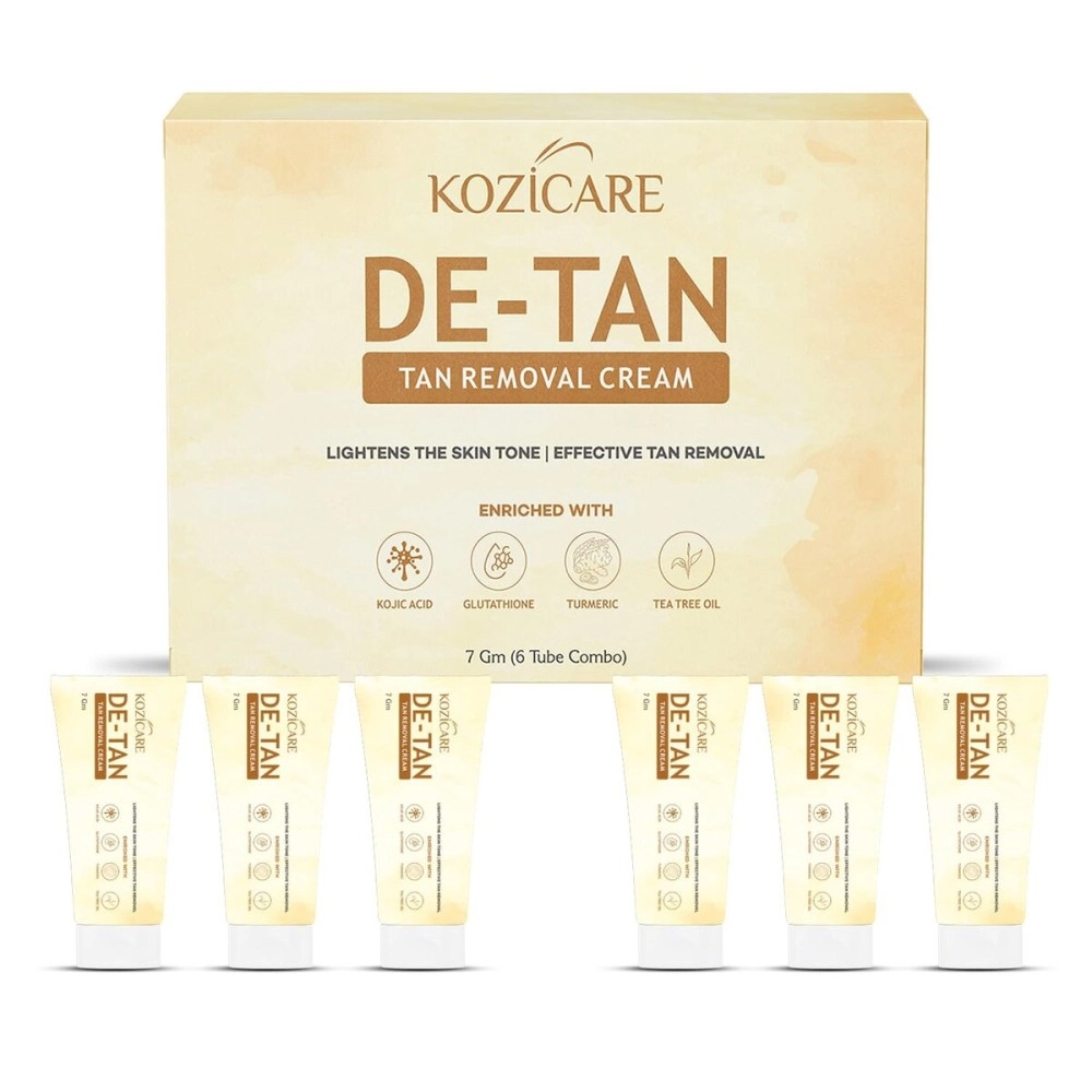 Kozicare Kojic Acid Cream | Tan Removal Cream | Whitening Cream | Detan Cream | Face Cream for Women & Men | Glutathione Cream | Day Cream for Women Daily Use - 6 Tube Pack (7 Gm Each)
