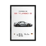 CodersParadise Porsche 911 Turbo S Wall Poster Frames | Aesthetic A4 Poster Frames For Home, Living Room, Bedroom and Office | Wall Frames Artworks | Hanging Theme Posters